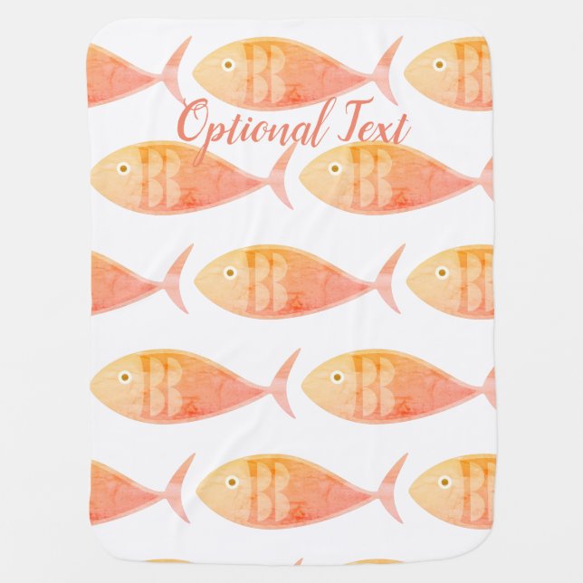 Salmon Fish Group Baby Blanket (Front)