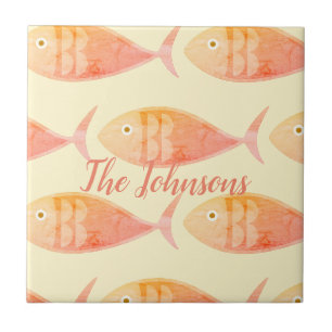 Salmon Fish Group Ceramic Tile