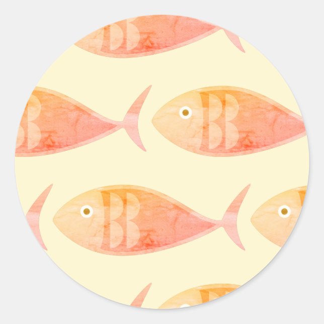 Salmon Fish Group Classic Round Sticker (Front)