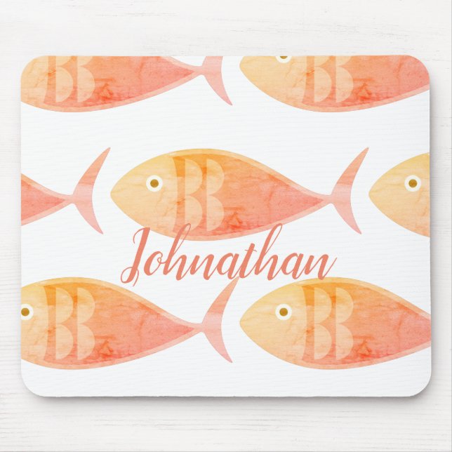Salmon Fish Group Mouse Pad (Front)