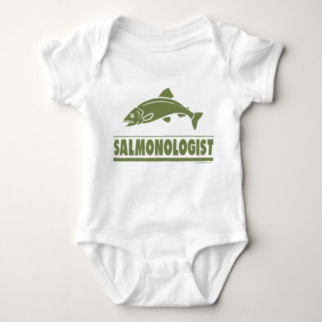 Salmon Fishing Baby Bodysuit (Front)