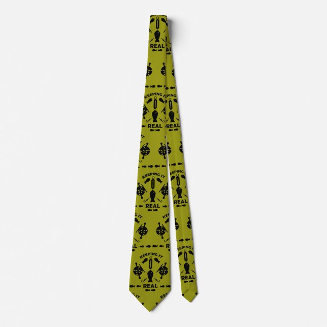 Salmon fishing Canada Neck Tie (Front)