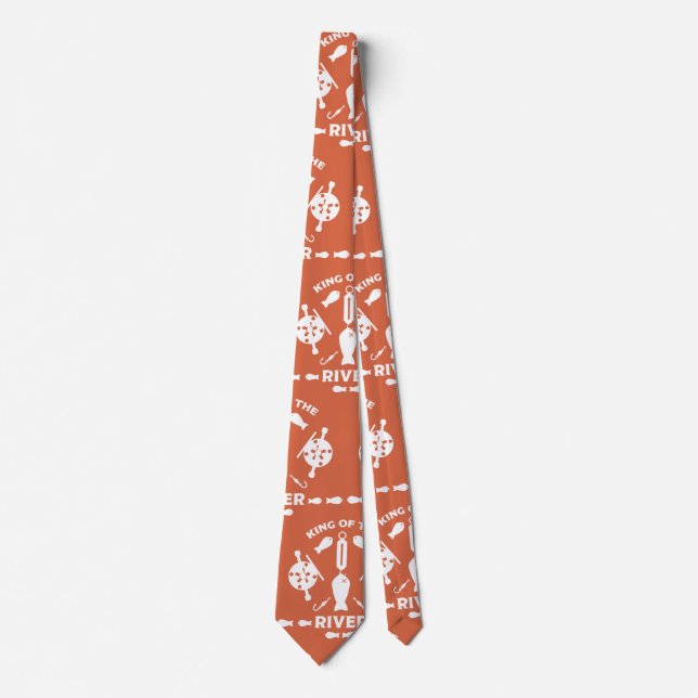 Salmon fishing Canada Neck Tie (Front)