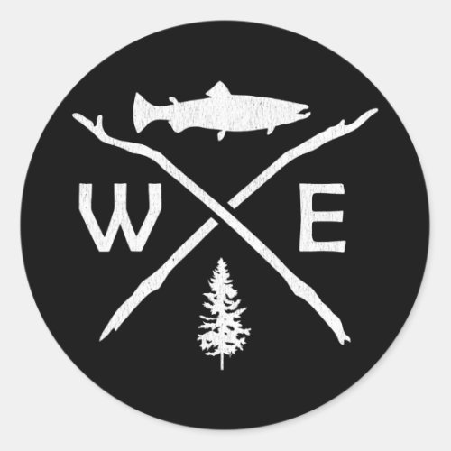 Salmon Fishing Compass Forest King Salmon Classic Round Sticker