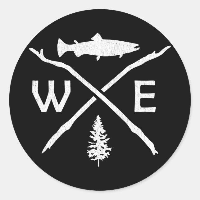 Salmon Fishing Compass Forest King Salmon Classic Round Sticker (Front)