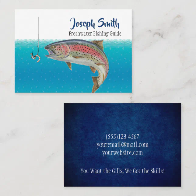 Salmon Fishing Guide Service Business Card | Zazzle