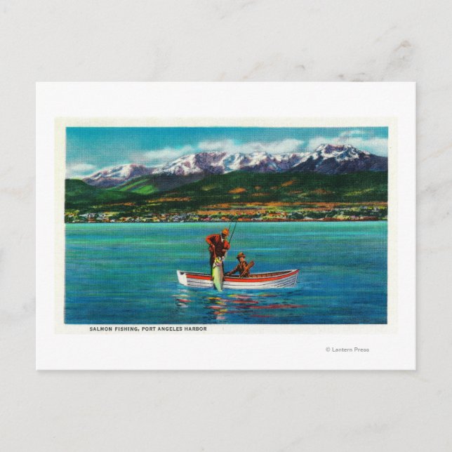Salmon Fishing in Port Angeles Harbor Postcard (Front)