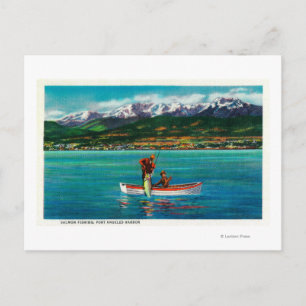 Salmon Fishing in Port Angeles Harbor Postcard