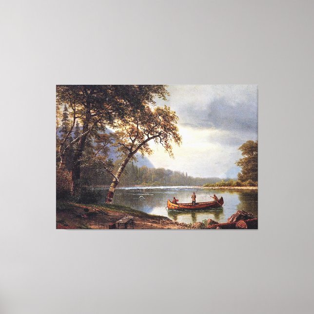 Salmon Fishing on the Cascapediac Albert Bierstadt Canvas Print (Front)