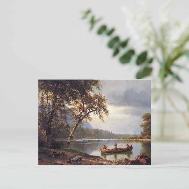 Salmon Fishing on the Cascapediac Albert Bierstadt Postcard (Standing Front)