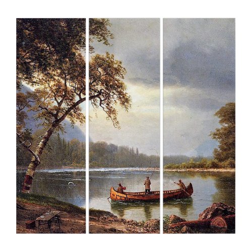 Salmon Fishing on the Cascapediac Albert Bierstadt Triptych