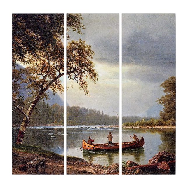 Salmon Fishing on the Cascapediac Albert Bierstadt Triptych (Front)