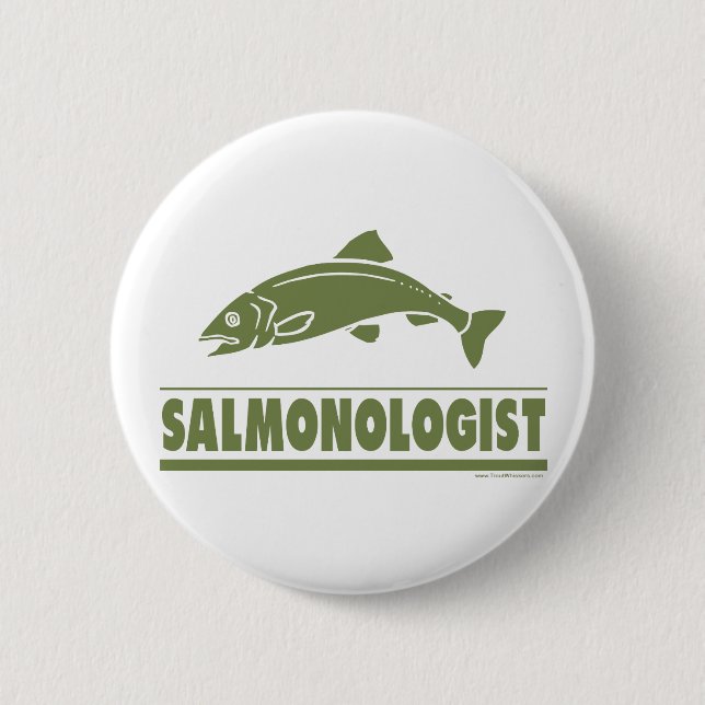 Salmon Fishing Pinback Button (Front)