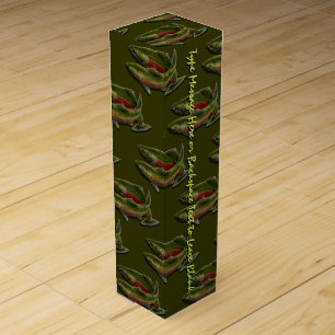 Salmon Fishing Wine Box Fisherman's Art Wine Box