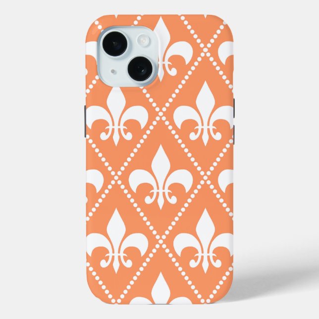 Salmon Fleur de Lis Case-Mate iPhone Case (Back)