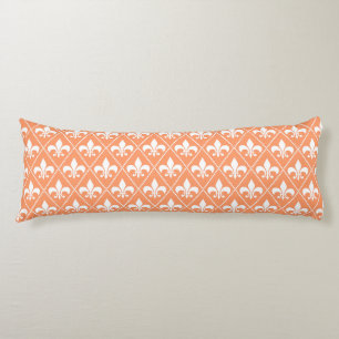 Salmon Fleur de Lys Body Pillow