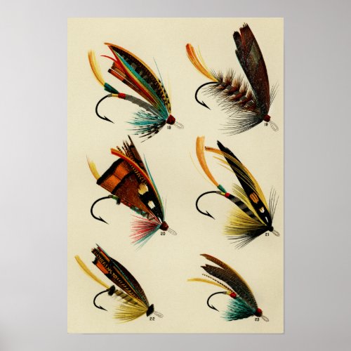 Salmon Flies 18 to 22 Vintage Poster