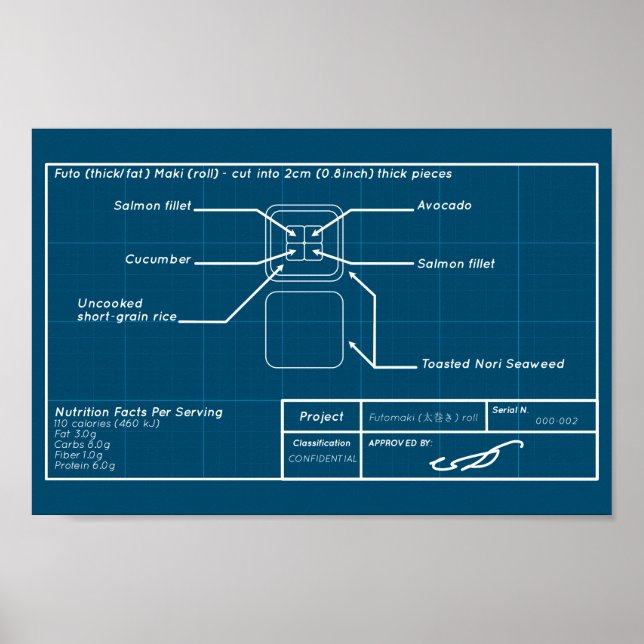 Salmon futomaki poster (Front)