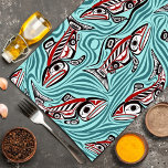 Salmon Haida Art Spirit Pacific Northwest Native Kitchen Towel<br><div class="desc">Salmon Haida Art Spirit Pacific Northwest Native</div>