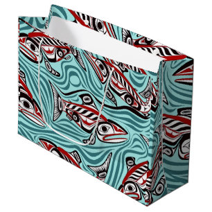 Salmon Haida Art Spirit Pacific Northwest Native Large Gift Bag