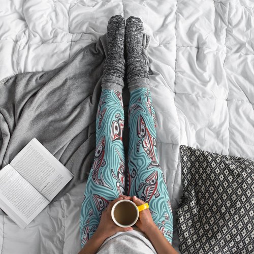 Salmon Haida Art Spirit Pacific Northwest Native Leggings