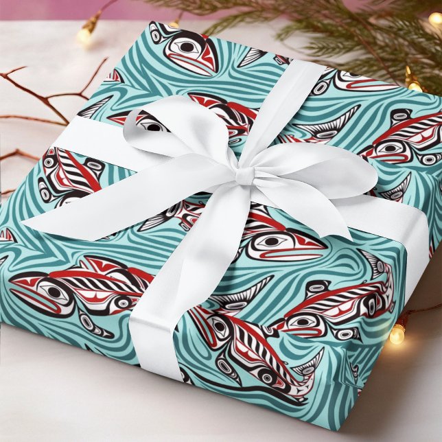 Salmon Haida Art Spirit Pacific Northwest Native Wrapping Paper (Creator Uploaded)