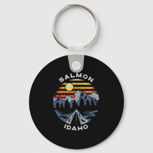 Salmon Idaho Mountains Vacation Camping Souvenir Keychain