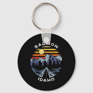 Salmon Idaho Mountains Vacation Camping Souvenir Keychain