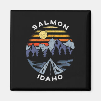 Salmon Idaho Mountains Vacation Camping Souvenir Magnet