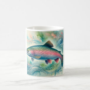 Salmon in Light 110924AREF151 - Watercolor Coffee Mug