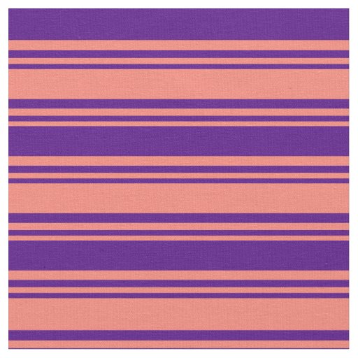 Salmon & Indigo Colored Stripes Fabric