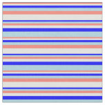 [ Thumbnail: Salmon, Light Cyan, Blue & Light Blue Lines Fabric ]