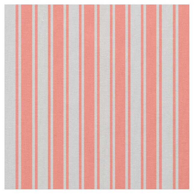 Salmon & Light Gray Pattern Fabric (Close Up)