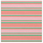 [ Thumbnail: Salmon, Light Pink & Sea Green Pattern Fabric ]