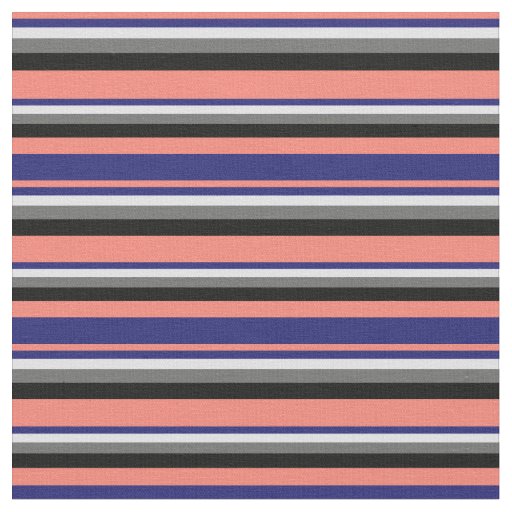 Salmon, Midnight Blue, Lavender, Dim Gray & Black Fabric