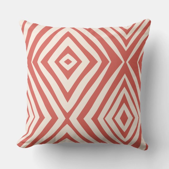 Salmon Modern Simple Throw Pillow (Front)