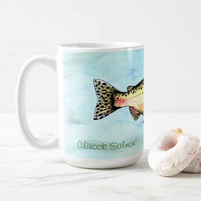 Salmon Mug, Fish Mug (With Donut)