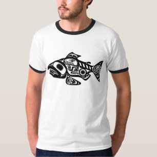 Salmon Native American Design T-Shirt