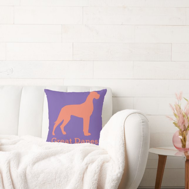 Salmon Natural Great Dane Throw Pillow (Couch)