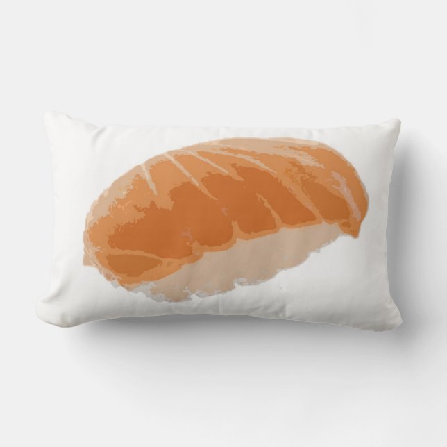 Salmon Nigiri Sushi Lumbar Pillow (Front)