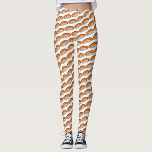 Salmon Nigiri Sushi Rice Fish Japanese Food Foodie Leggings