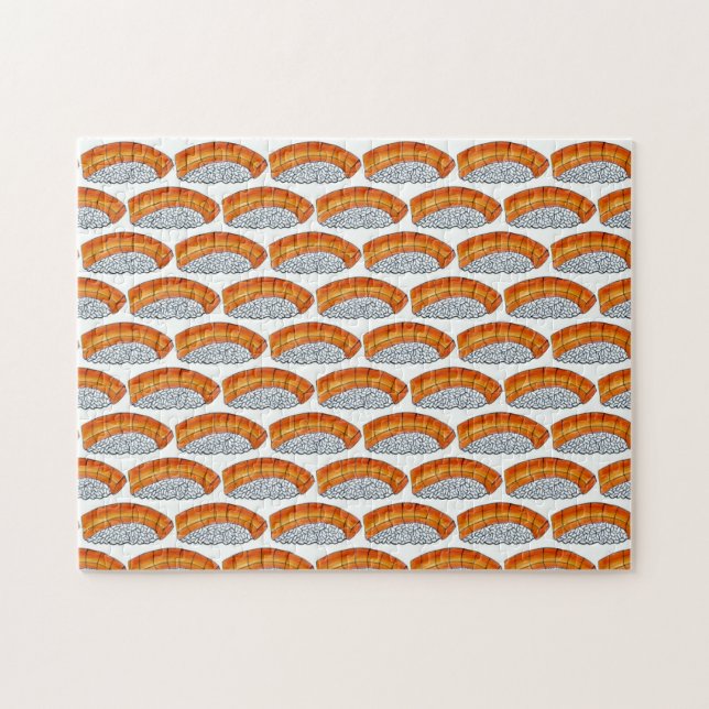 Salmon Nigiri Sushi Sashimi Japanese Cuisine Food Jigsaw Puzzle (Horizontal)