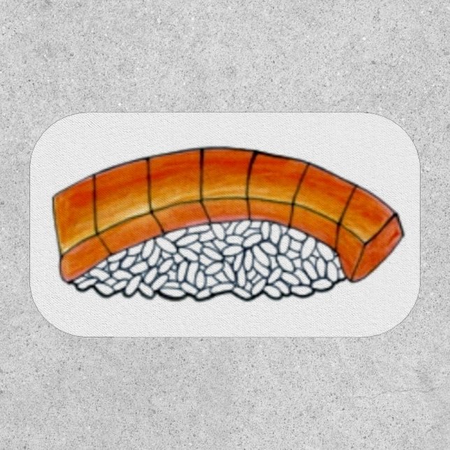 Salmon Nigiri Sushi Sashimi Japanese Cuisine Food Patch (Front)