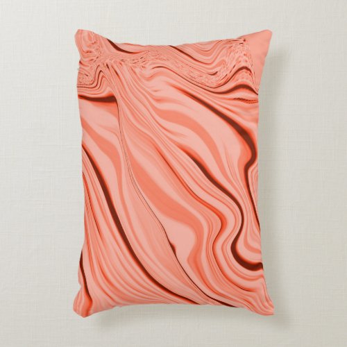 Salmon peach coral and pink mix wavy accent pillow