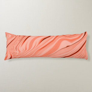 Salmon, peach, coral and pink mix wavy body pillow
