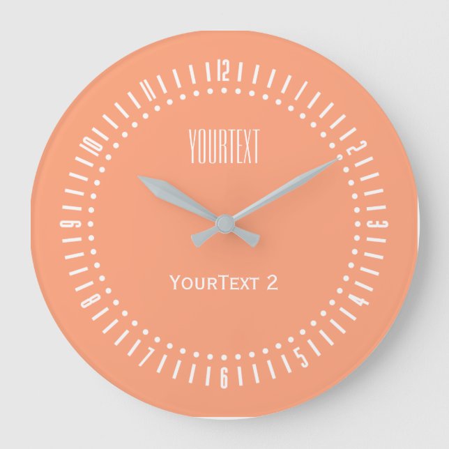 Salmon Pin Accent Color to Personalize on Large Clock (Front)