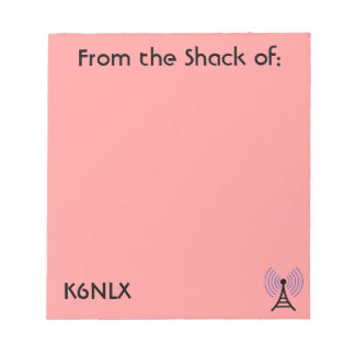 Salmon Pink Amateur Radio Call Sign Notepad