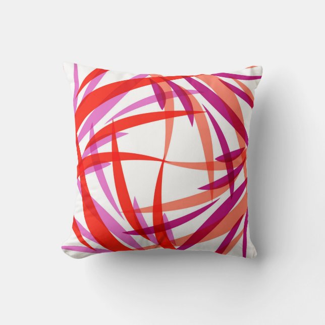 Salmon Pink and Purple Throw Pillow. Julia Bars. Throw Pillow (Front)
