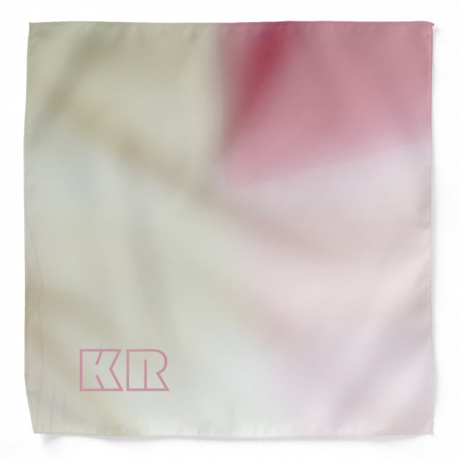 Salmon pink and satin-look with your initials bandana (Front)