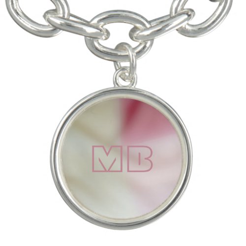 Salmon pink and satin-look with your initials bracelet